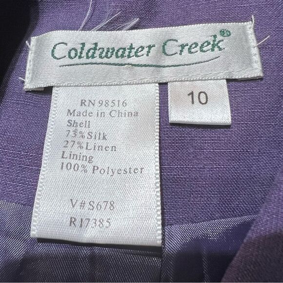 Coldwater Creek Purple Blazer Lightweight Padded Shoulders size 10 - Picture 7 of 7